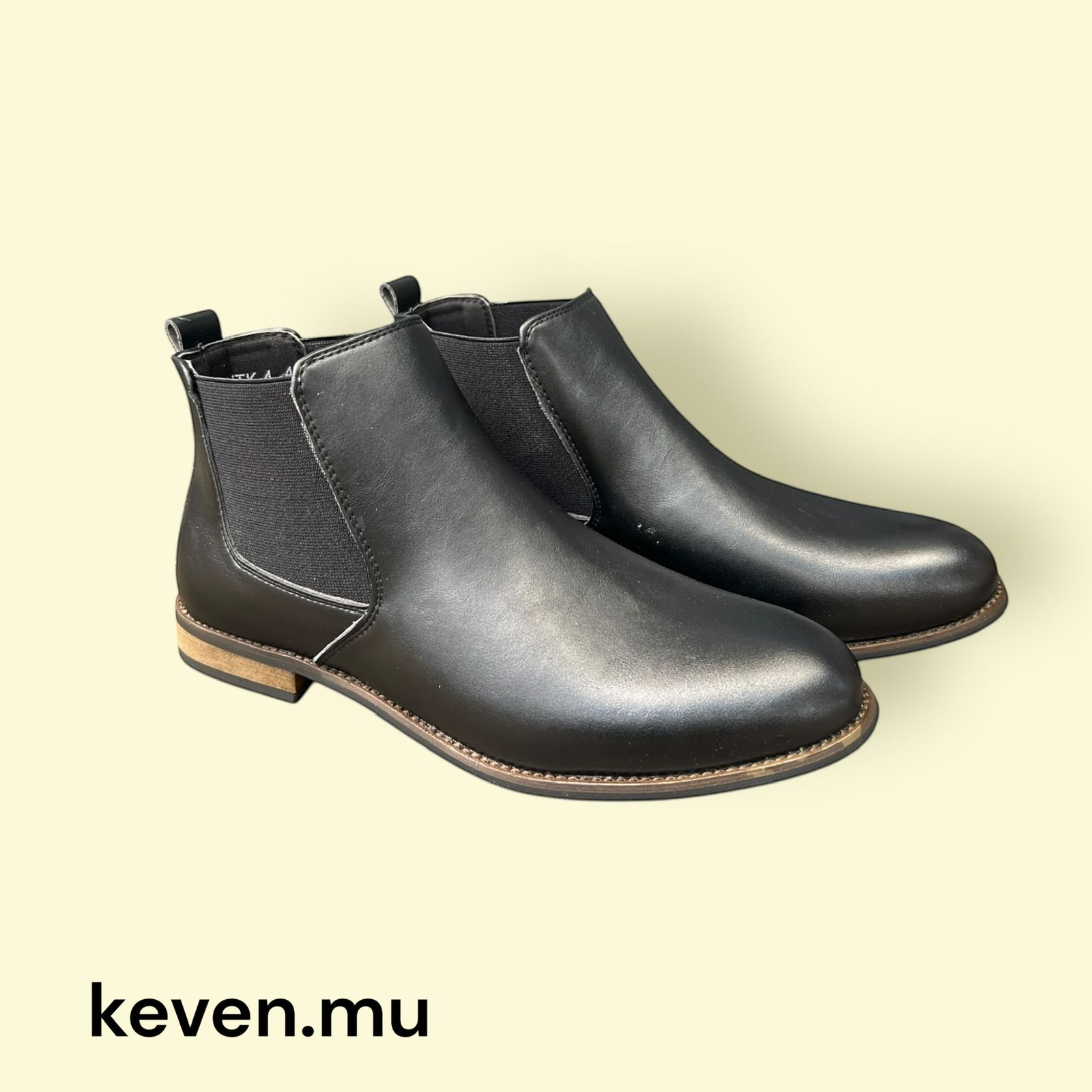 Black Leather Chelsea Boots - men's shoes online delivery Mauritius