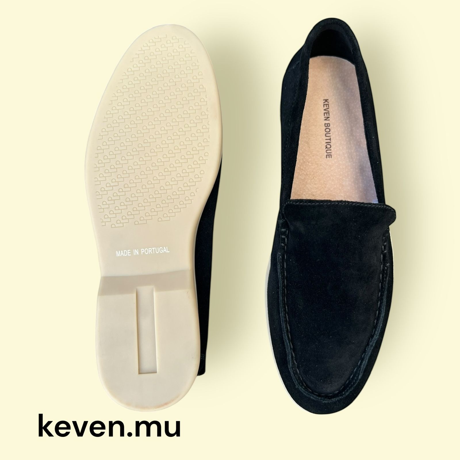 Black Suede Loafers - Made in Portugal - men's shoes online delivery Mauritius