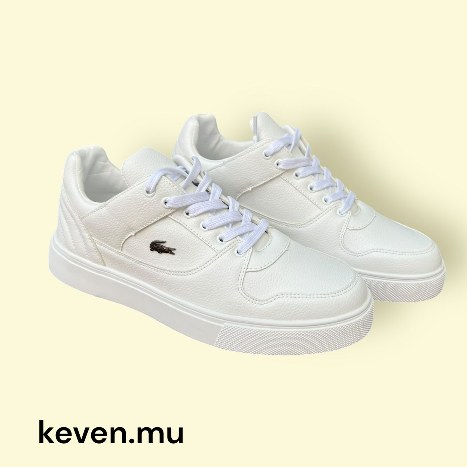 White Leather Platform Sneakers - men's shoes online delivery Mauritius